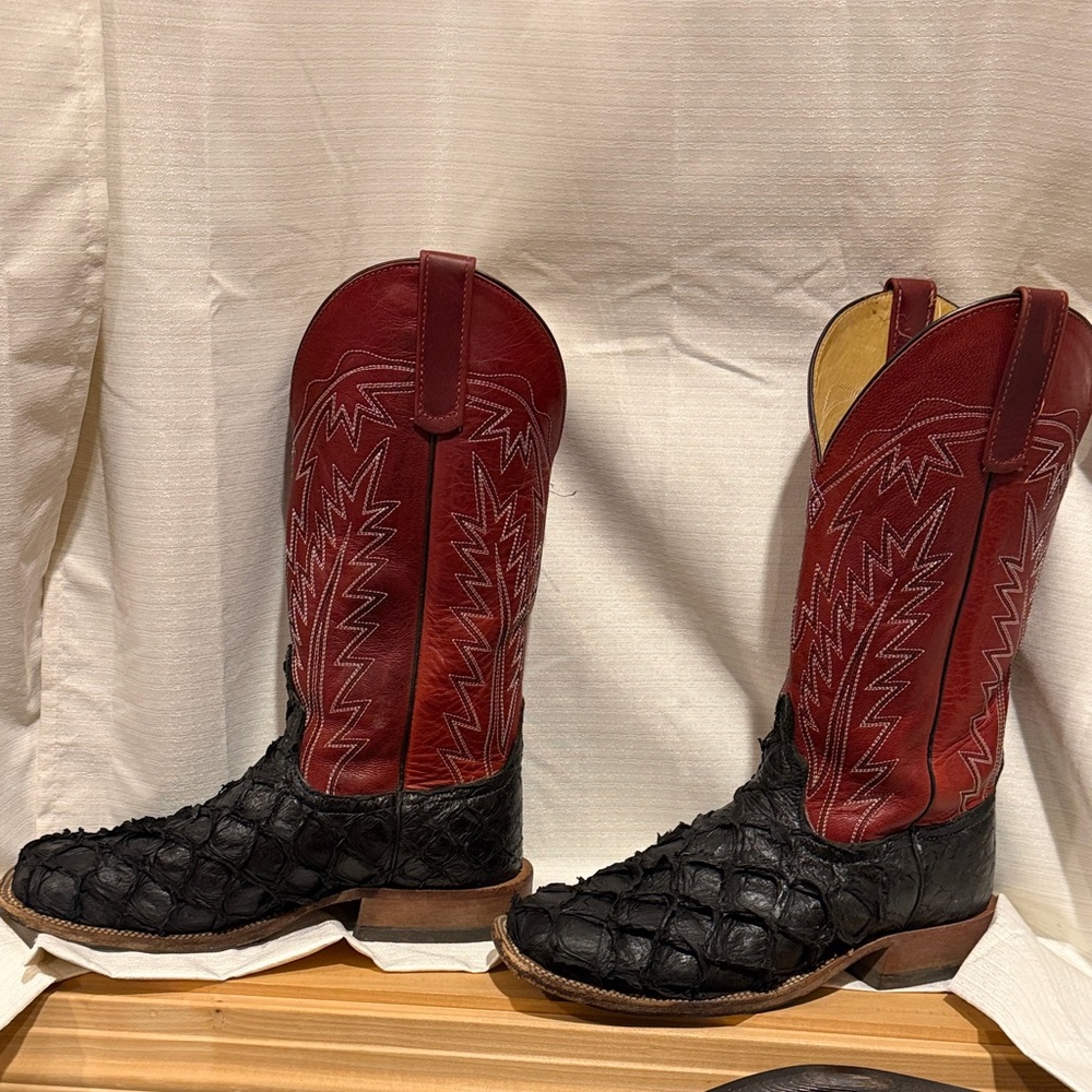 Anderson Bean Red and Black Cowboy Boots